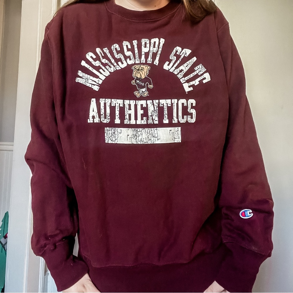 MSU MS State Mississippi State University Champion Crewneck Sweatshirt